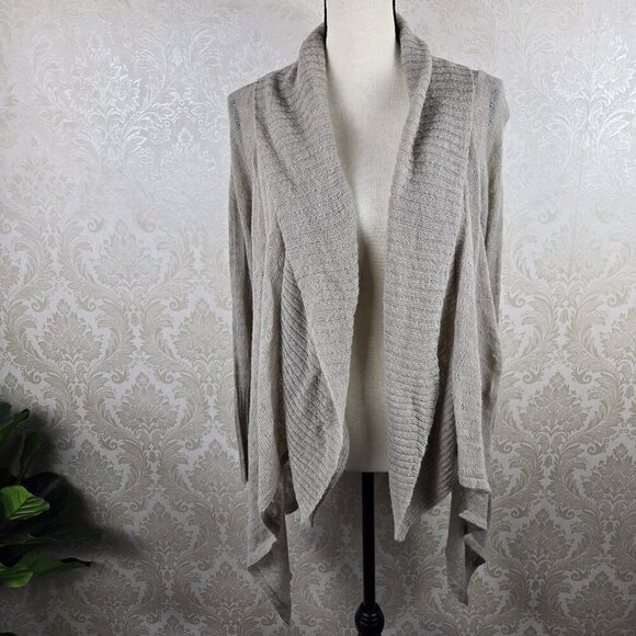 Alfani Size Medium "Summer Straw" Open Front Asymetric Cardigan No Closure NWT - Picture 1 of 14
